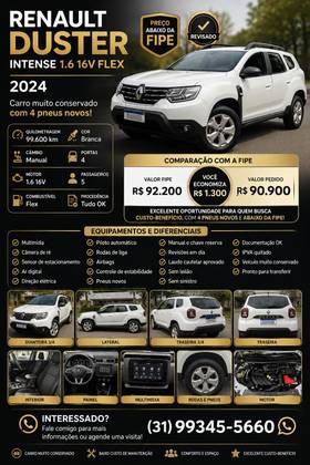 RENAULT DUSTER 1.6 16V SCE FLEX INTENSE MANUAL RENAULT DUSTER 1.6 16V SCE FLEX INTENSE MANUAL